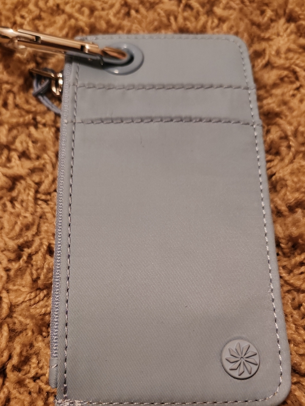 Athleta Light Blue Cardholder Keychain Wallet with Key Clip